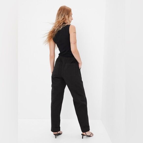 NWT! GAP Black Pull-On Tapered Utility Pants with  Washwell - Size Small💎 - Picture 2 of 7